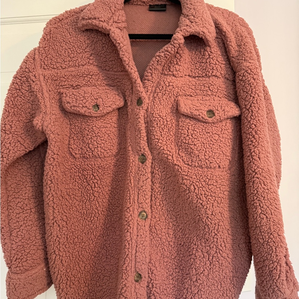 32 Degrees Dusty Rose Teddy Jacket